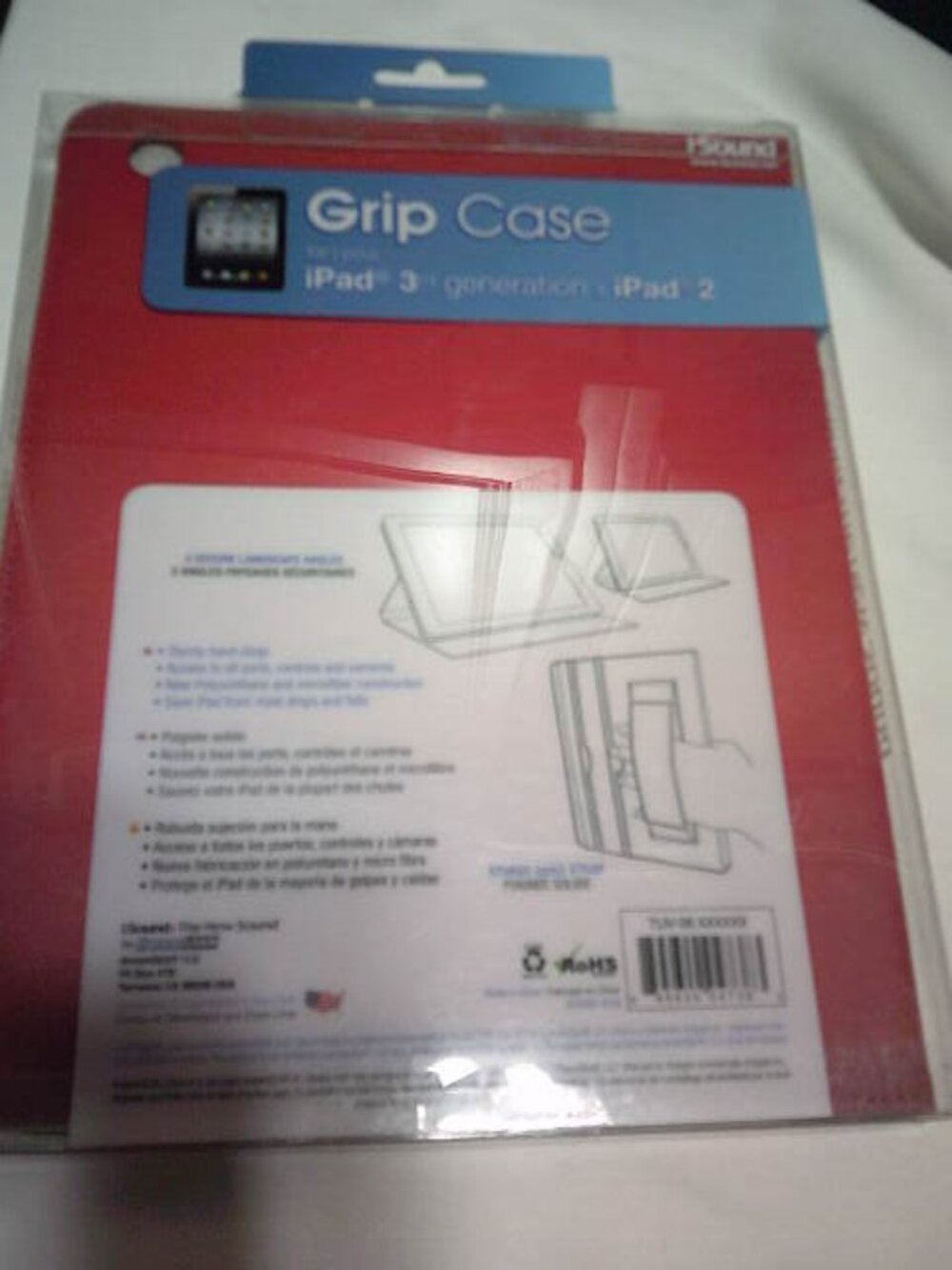 NEW IPAD 3RD GENERATION & IPAD2 RED FAUX LEATHER GRIP CASE MAGNETIC SLEEP FUNCTI